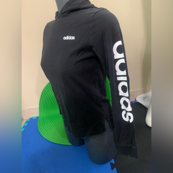 Adidas XS ladies long sleeve hooded T shirt - Picture 2 of 9